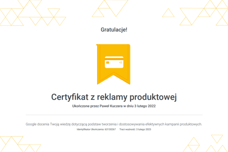 Certyfikat Google Ads
